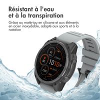 imoshion Bracelet QuickFit® Stripe en silicone  - Connexion Garmin 22 mm - Gris