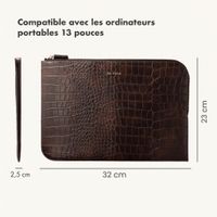 Selencia Pochette ordinateur Croco 13 pouces - Choco Brown