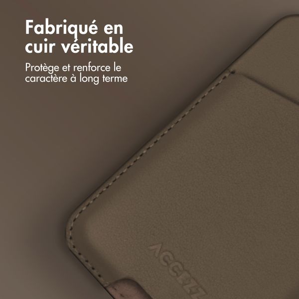 Accezz Porte-cartes en cuir - Compatible avec MagSafe et Qi2 - Coffee Brown