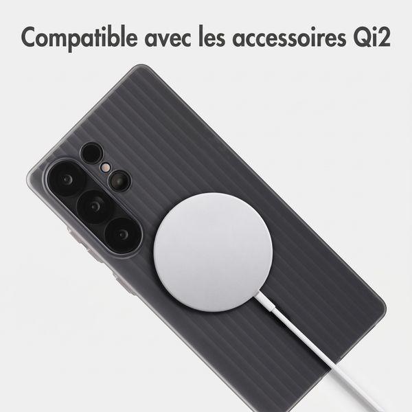 Accezz Coque arrière Lite avec MagSafe | Fluted | Samsung Galaxy S25 Ultra - Gris