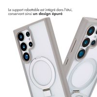 Accezz Coque Ring Stand avec MagSafe Samsung Galaxy S24 Ultra - Gris
