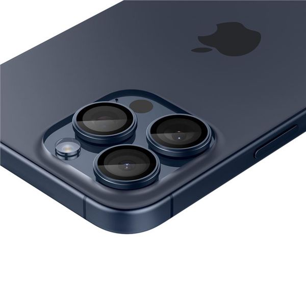 Spigen Optik Pro EZ Fit Lens Protector - Protection d'objectif de caméra (lot de 2) Apple iPhone 17 Pro (Max) / 16 Pro (Max) / 15 Pro (Max) / 14 Pro (Max) - Blue Titanium
