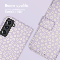 imoshion Étui de télephone portefeuille Design Samsung Galaxy S21 FE - White Daisy