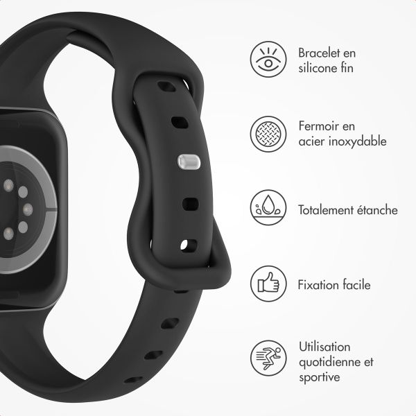 imoshion Bracelet slim en silicone Apple Watch | 44/45/46/49 mm - Noir