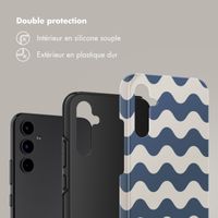 Selencia Coque arrière Vivid Samsung Galaxy A34 (5G) - Wave Vibes Classic Blue