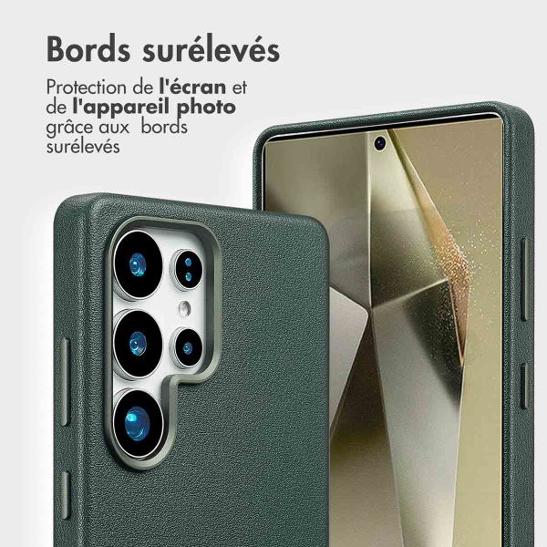 Accezz Étui de télephone portefeuille en cuir 2-en-1 avec MagSafe Samsung Galaxy S25 Ultra - Cedar Green