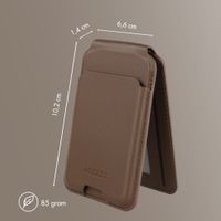 Accezz Portefeuille en cuir magnétique avec support - Compatible avec Apple Find My - Coffee Brown