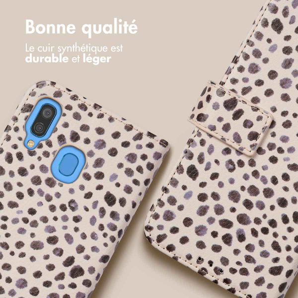 imoshion Étui de télephone portefeuille Design Samsung Galaxy A40 - Black And White Dots