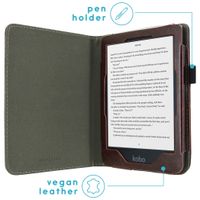 imoshion Étui de liseuse portefeuille en cuir végan Kobo Clara HD - Marron foncé
