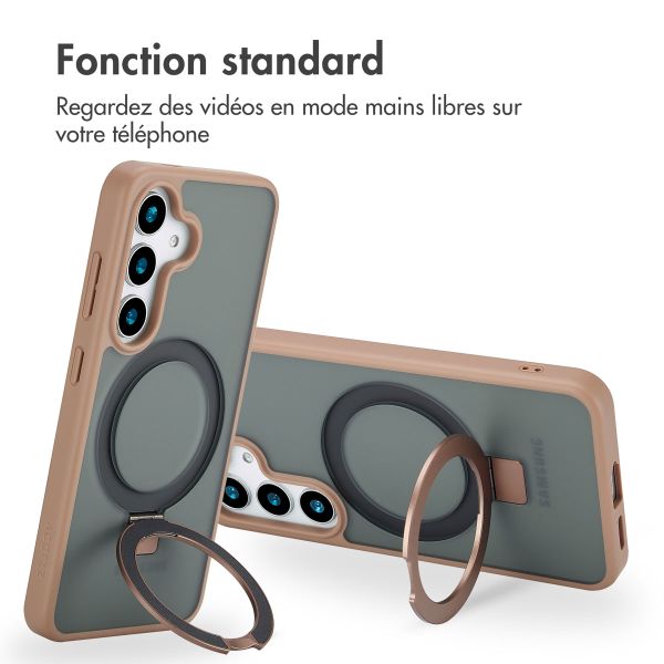 Accezz Coque Ring Stand avec MagSafe Samsung Galaxy S25 - Marron