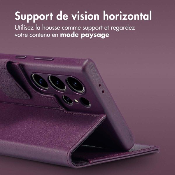 Accezz Étui de télephone portefeuille en cuir 2-en-1 avec MagSafe Samsung Galaxy S24 Ultra - Heath Purple