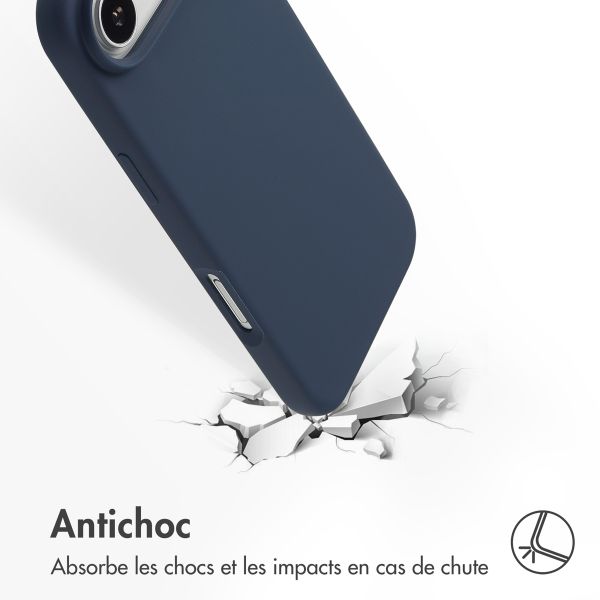 Accezz Coque Liquid Silicone avec MagSafe Apple iPhone Air - Bleu foncé