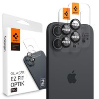 Spigen Optik Pro EZ Fit Lens Protector - Protection d'objectif de caméra (lot de 2) Apple iPhone 17 / 16 / 16 Plus - Black