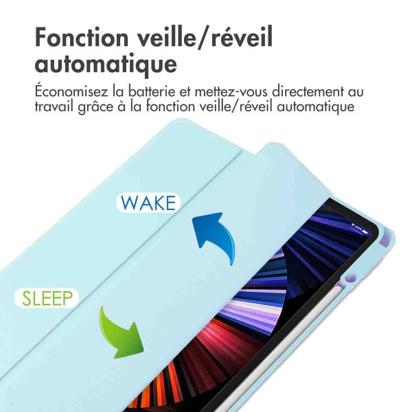 imoshion Coque tablette rigide Trifold Apple iPad Pro 12.9 (2018/2020/2021/2022) - Bleu clair