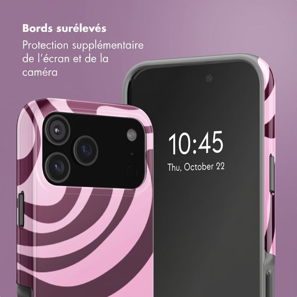 Selencia Coque arrière Vivid avec MagSafe Apple iPhone 18 Pro / 17 Pro - Wavy Swirl Pink Plum