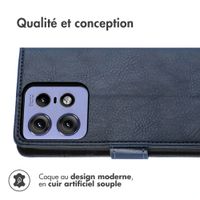 imoshion Étui de télephone portefeuille de luxe Motorola Thinkphone 25 / Edge 50 Neo / Edge 60 Neo - Bleu foncé
