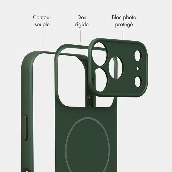 Accezz Coque Grip avec MagSafe Apple iPhone 18 Pro Max / 17 Pro Max - Vert foncé