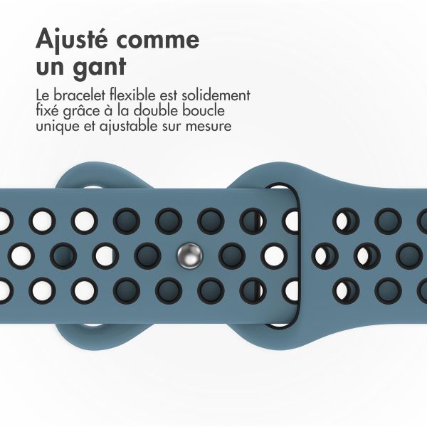 imoshion Bracelet Sport⁺ en silicone Apple Watch | 44/45/46/49 mm - Taille M/L - Blue & Black