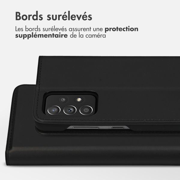 Accezz Étui de télephone Slim Folio en cuir de qualité supérieure Samsung Galaxy A52(s) (5G/4G) - Noir