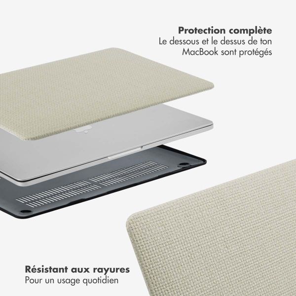 Selencia Coque tissée Apple MacBook Pro 16 pouces (2021 / 2023 M3 / 2024 M4 / 2026 M5) - Beige