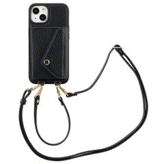 Selencia Coque de télephone Sera avec cordon et porte-cartes enveloppe Apple iPhone 14 / 13 - Noir