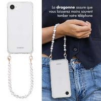 imoshion Coque avec dragonne + bracelet Apple iPhone 17e / 16e - Perles Cœurs
