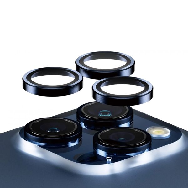 PanzerGlass Protection Caméra Hoops Optic Rings Apple iPhone 15 Pro / 15 Pro Max - Blue Metal