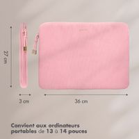 Selencia Pochette ordinateur Corduroy 13-14 pouces - Soft Blush