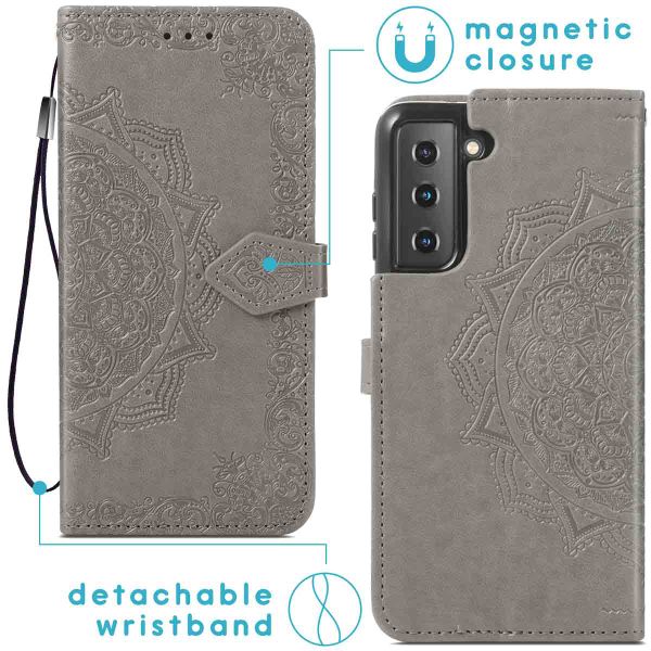imoshion Etui de télephone Mandala Samsung Galaxy S22 - Gris