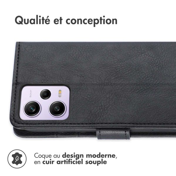 imoshion Étui de télephone portefeuille de luxe Xiaomi Redmi Note 12 Pro (5G) - Noir