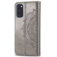 Etui de télephone portefeuille Mandala Samsung Galaxy S20 - Gris