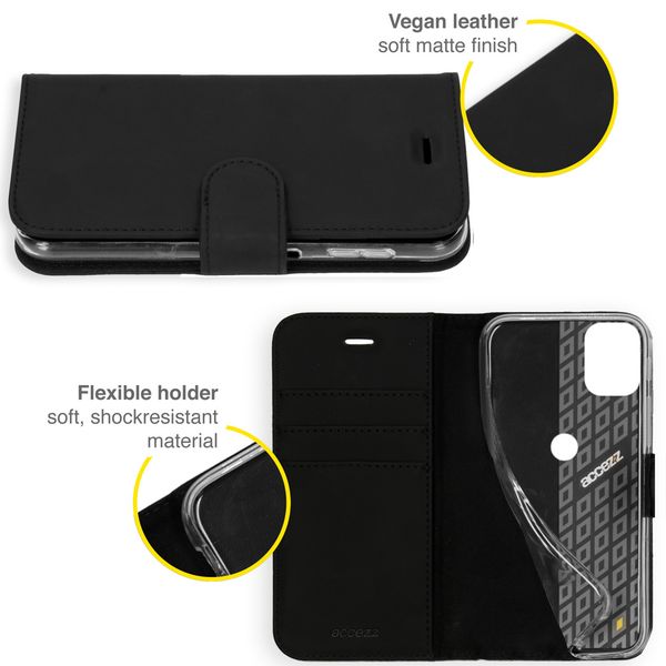 Accezz Étui de télephone Wallet Motorola Moto G100 - Noir