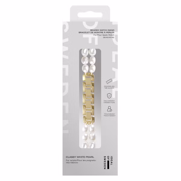 iDeal of Sweden Beaded Watch Band Apple Watch | 38/40/41/42 mm - Classy White Pearl