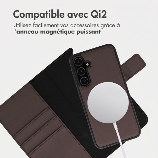 imoshion Étui portefeuille luxe 2-en-1 amovible Samsung Galaxy A55 - Marron