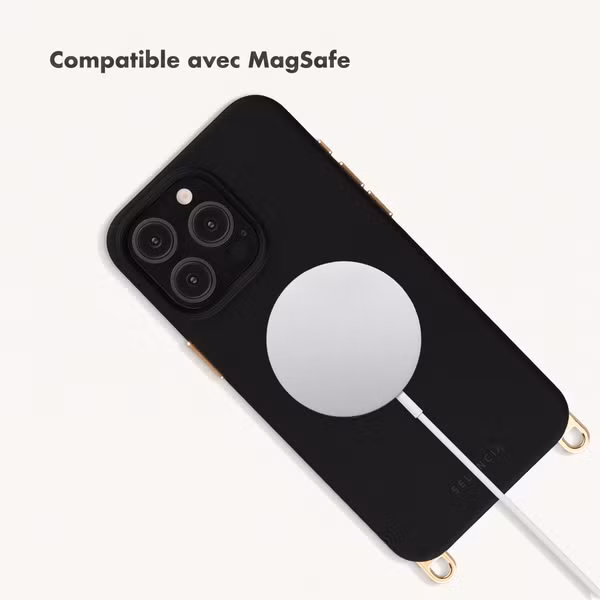 Selencia Coque arrière Rivièra avec MagSafe avec crochets amovibles Apple iPhone 15 Pro Max - Velvet Black