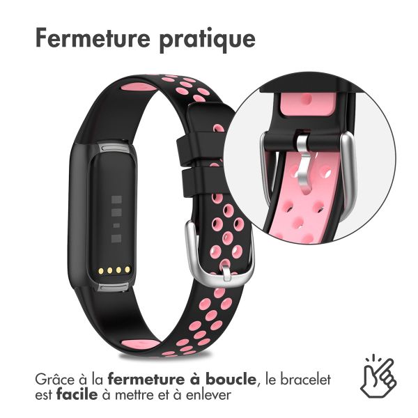 imoshion Bracelet sport silicone Fitbit Luxe - Noir & Rose