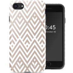Selencia Coque arrière Vivid Apple iPhone SE (2022 / 2020) / 8 / 7 - Beige Zigzag