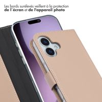 Selencia Étui portefeuille en cuir véritable Apple iPhone 17 - Dusty Pink