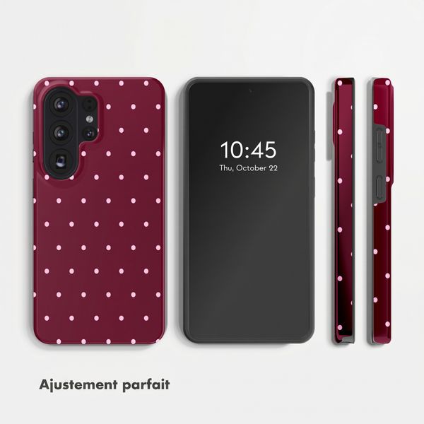 Selencia Coque arrière Vivid Samsung Galaxy S26 Ultra - Happy Dots Burgundy