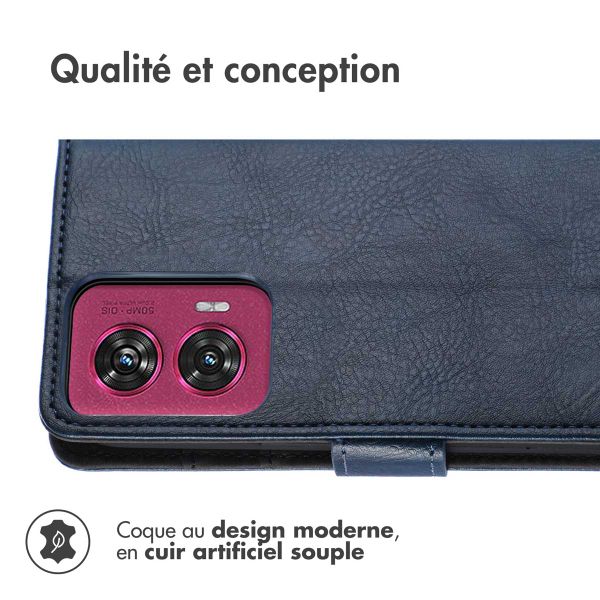 imoshion Étui de télephone portefeuille de luxe Motorola Edge 50 Fusion - Bleu foncé