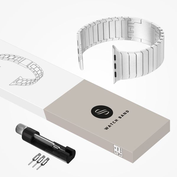 Selencia Bracelet à maillons en acier Apple Watch | 44/45/46/49 mm - Argent