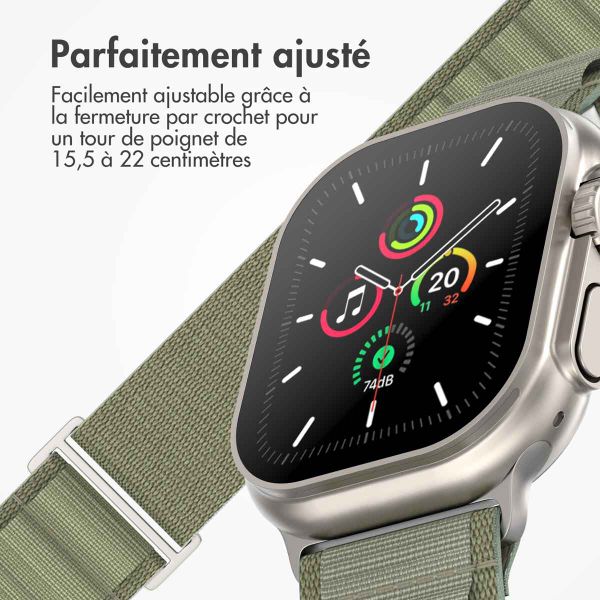 imoshion Bracelet en nylon Alpine Apple Watch | 44/45/46/49 mm - Olive Green