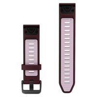 Garmin Bracelet QuickFit® en silicone  - Connexion Garmin QuickFit® 20 mm - Dark Cherry / Dust Rose