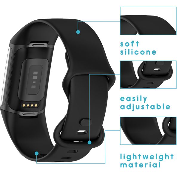 imoshion Bracelet sport en silicone Fitbit Charge 5 / 6 - Taille L - Noir