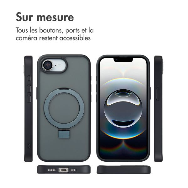 Accezz Coque Ring Stand avec MagSafe Apple iPhone 17e / 16e - Noir