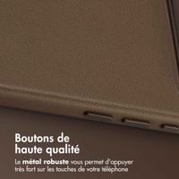 Accezz Coque arrière en cuir avec MagSafe Apple iPhone Air - Marron café
