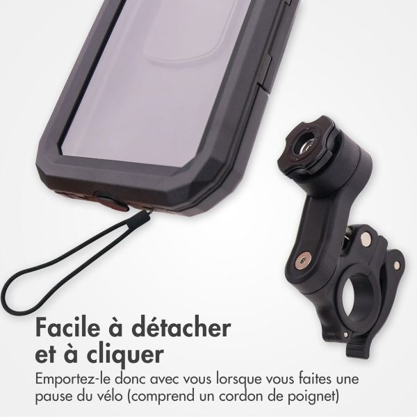 imoshion Support de téléphone premium pour vélo - Résistant aux éclaboussures - Rotation à 360° - Universel - Noir