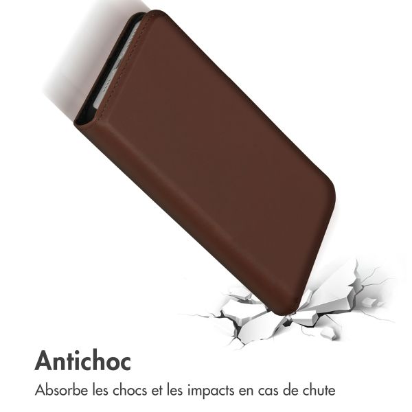 Accezz Étui de télephone Slim Folio en cuir de qualité supérieure Apple iPhone 14 Plus - Marron