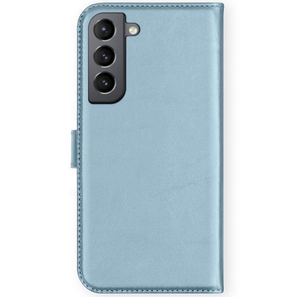 Selencia Étui portefeuille en cuir véritable Samsung Galaxy S21 FE - Air Blue