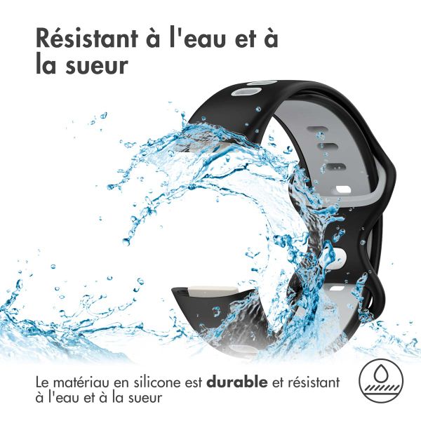 imoshion Bracelet Sport⁺ en silicone Fitbit Charge 5 / 6 - Black / Grey